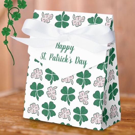 Green Clover Shamrock Pattern St. Patrick's Day Bedankdoosjes