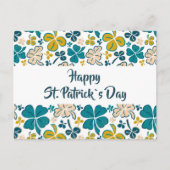 Green Clover Shamrock Pattern St. Patrick's Day Briefkaart (Voorkant)