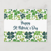 Green Clover Shamrock Pattern St. Patrick's Day Briefkaart (Voorkant)