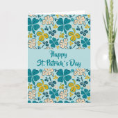 Green Clover Shamrock Pattern St. Patrick's Day Ca Kaart (Voorkant)