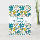 Green Clover Shamrock Pattern St. Patrick's Day Kaart (Voorkant)