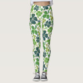 Green Clover Shamrock Pattern St. Patrick's Day  Leggings (Voorkant)