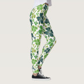 Green Clover Shamrock Pattern St. Patrick's Day  Leggings (Rechts)
