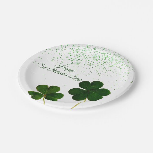 Green Clover Shamrock St. Patricks Day Papieren Bordje (Gekanteld)