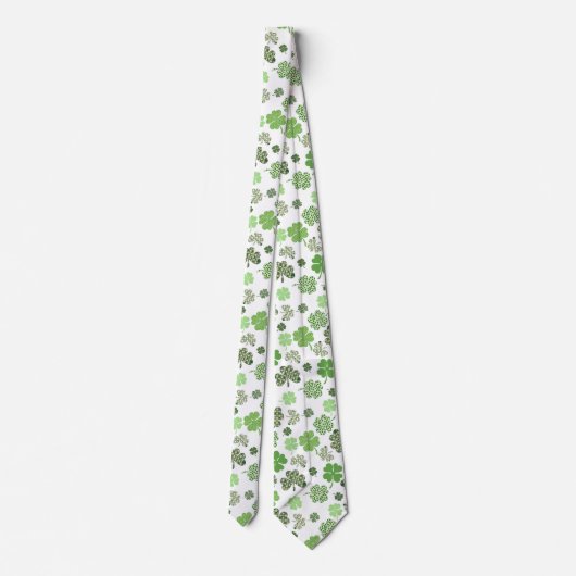 Green Clover Shamrock St Patrick's day Stropdas (Achterkant)