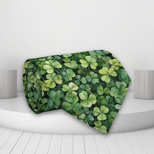 Green Clover Shamrock St Patrick's day Stropdas