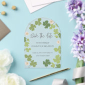 Green Clover Spring Wildflowers Wedding Acryl Uitnodigingen (Insitu (Huwelijk))