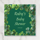 Green Clovers Baby shower Bedankjes Labels (Achterkant)