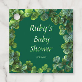 Green Clovers Baby shower Bedankjes Labels