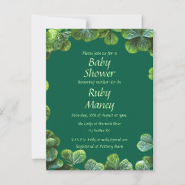 Green Clovers Baby shower Briefkaart