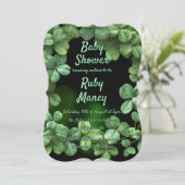 Green Clovers Baby shower Kaart (Staand voorkant)
