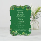 Green Clovers Baby shower Kaart (Staand voorkant)