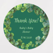 Green Clovers Baby shower Labels (Design 2)