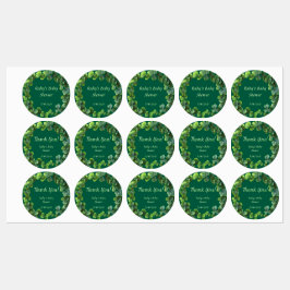 Green Clovers Baby shower Labels