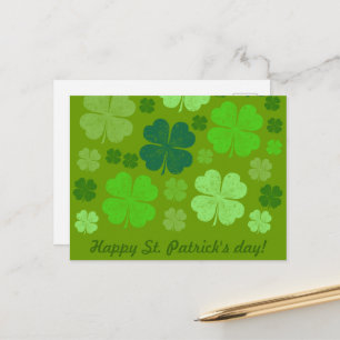 Green Clovers, Lucky Clovers, Saint Patrick's Day Briefkaart