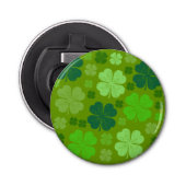 Green Clovers, Lucky Clovers, Saint Patrick's Day Button Flesopener (Voorkant)