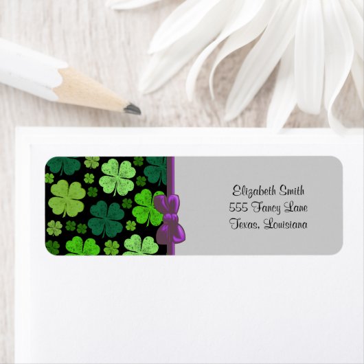 Green Clovers, Lucky Clovers, Saint Patrick's Day Etiket (Insitu)