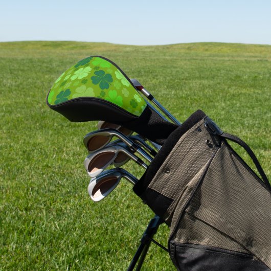 Green Clovers, Lucky Clovers, Saint Patrick's Day Golfheadcover (Insitu)