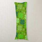 Green Clovers, Lucky Clovers, Saint Patrick's Day Lichaamskussen (Voorkant Verticaal)