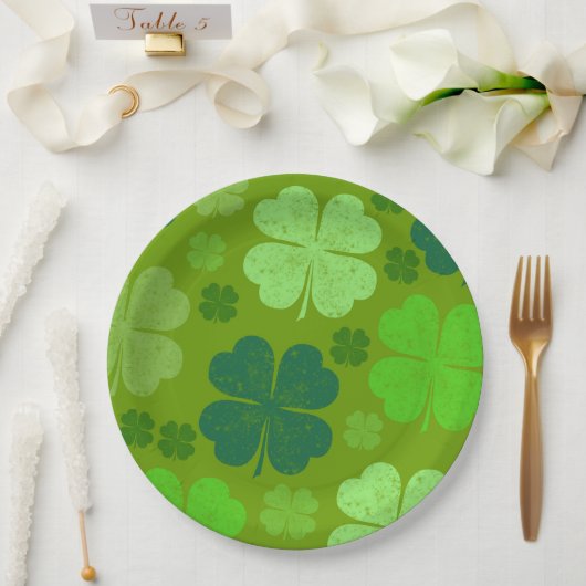 Green Clovers, Lucky Clovers, Saint Patrick's Day Papieren Bordje (Huwelijk)