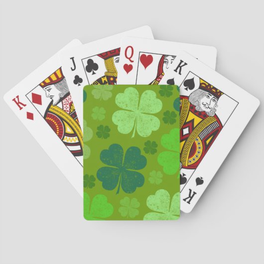 Green Clovers, Lucky Clovers, Saint Patrick's Day Pokerkaarten (Achterkant)