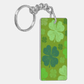 Green Clovers, Lucky Clovers, Saint Patrick's Day Sleutelhanger (Voorkant Links)