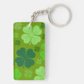 Green Clovers, Lucky Clovers, Saint Patrick's Day Sleutelhanger (achterkant)