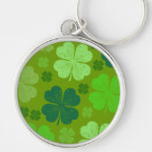 Green Clovers, Lucky Clovers, Saint Patrick's Day Sleutelhanger (Voorkant)