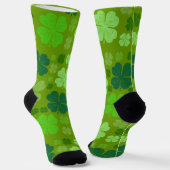 Green Clovers, Lucky Clovers, Saint Patrick's Day Sokken (Gebogen)