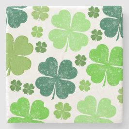 Green Clovers, Lucky Clovers, Saint Patrick's Day Stenen Onderzetter