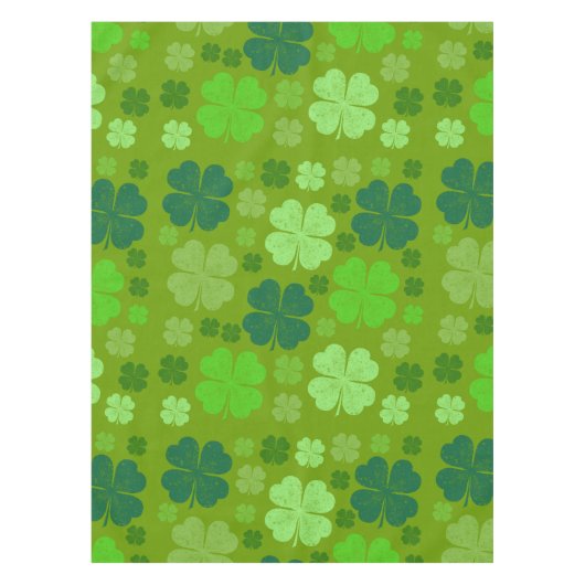 Green Clovers, Lucky Clovers, Saint Patrick's Day Tafelkleed (Voorkant)