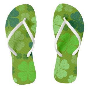 Green Clovers, Lucky Clovers, Saint Patrick's Day Teenslippers