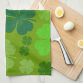Green Clovers, Lucky Clovers, Saint Patrick's Day Theedoek (Quarter Fold)