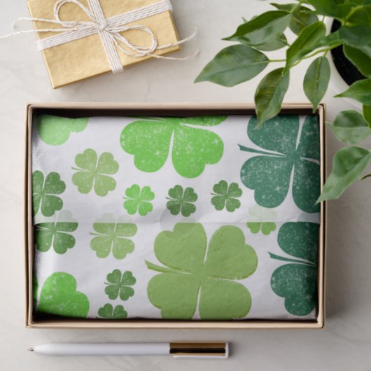 Green Clovers, Lucky Clovers, Saint Patrick's Day Tissuepapier (Geschenk)