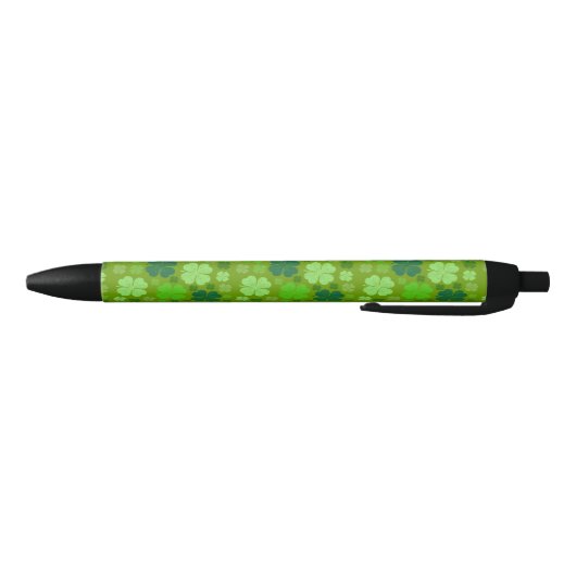 Green Clovers, Lucky Clovers, Saint Patrick's Day Zwarte Inkt Pen (Bodem)