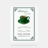 Green Coffee Cup Baby Shower Welcome (Recto)