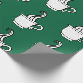 Green Coffee Wrapping Paper  Cadeaupapier (Hoek)