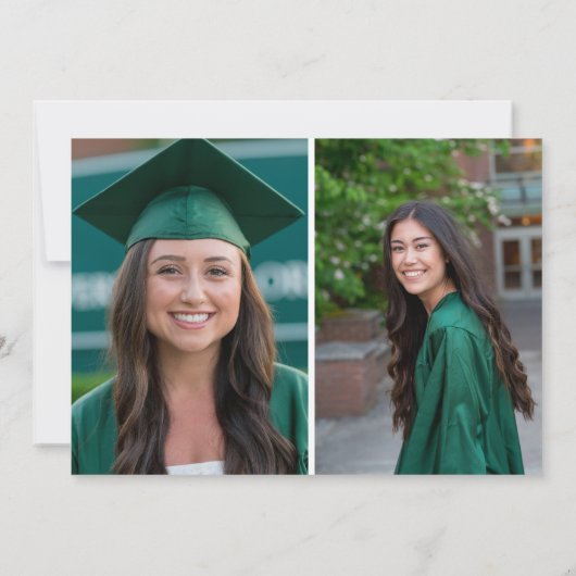Green College 3 Faire-part de diplôme photo (Dos)
