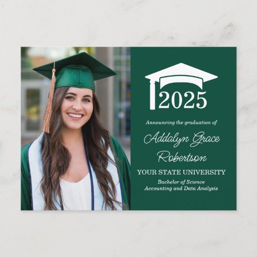 Green College University Foto Afstuderen Uitnodiging Briefkaart (Voorkant)