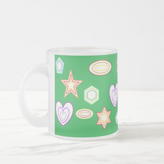 Green colour Shapes mug (Gauche)