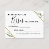 Green Combien de baisers carte de jeu bilingue (Devant)