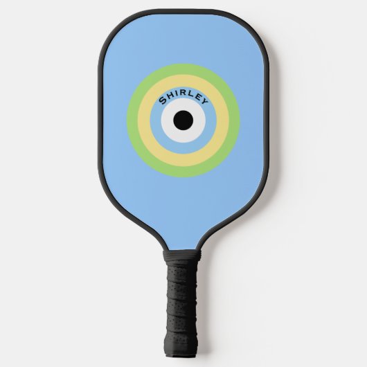 Green Combination Bullseye van Shirley Taylor Pickleball Paddle (Achterkant)