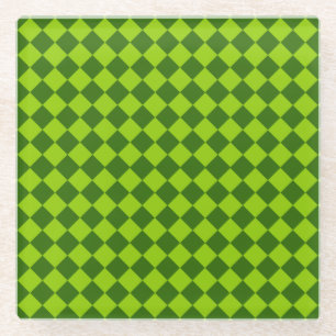 Green Combination Diamond Pattern van STaylor Glazen Onderzetter