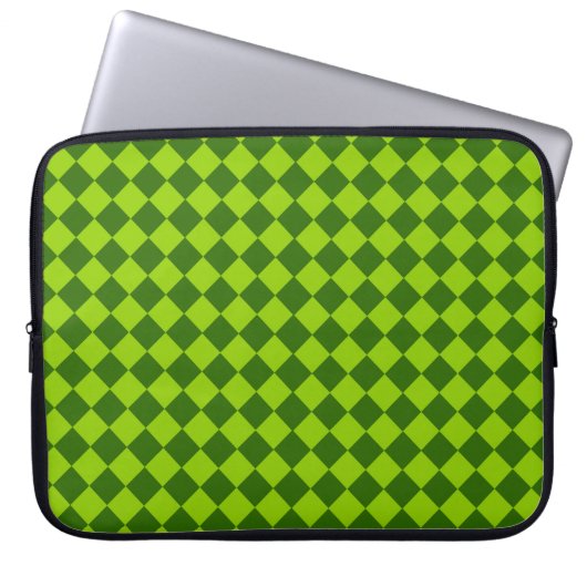 Green Combination Diamond Pattern van STaylor Laptop Sleeve (Voorkant)