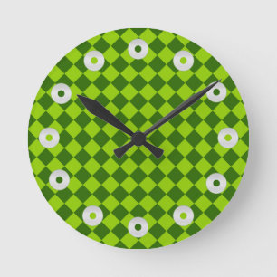 Green Combination Diamond Pattern van STaylor Ronde Klok