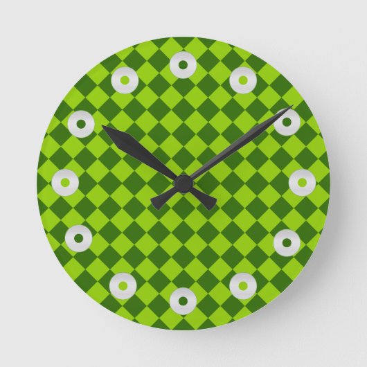 Green Combination Diamond Pattern van STaylor Ronde Klok (Voorkant)