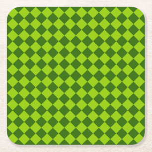 Green Combination Diamond Pattern van STaylor Vierkante Kartonnen Onderzetter