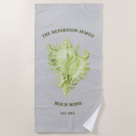 Green Conch Shell Beach Towel Strandlaken