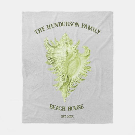 Green Conch Shell Fleece Blanket Deken (Voorkant)