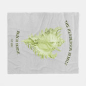 Green Conch Shell Fleece Blanket Deken (Voorkant (Horizontaal))